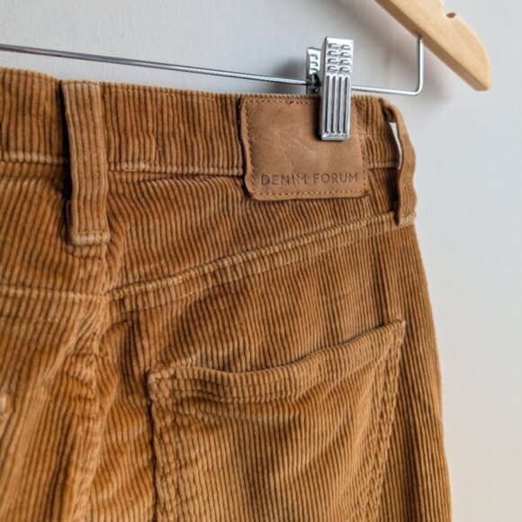 Denim Forum Corduroy Yoko High Rise Slim Pants - Brown - Picture 3 of 8
